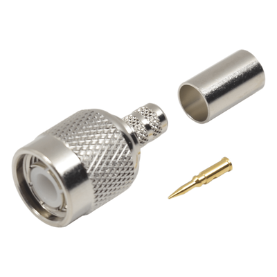 Conector Coaxial TNC Macho / Anillo Plegable / Cables RG-58/U, RG-142/U, LMR-195 / Níquel / Oro / Teflón