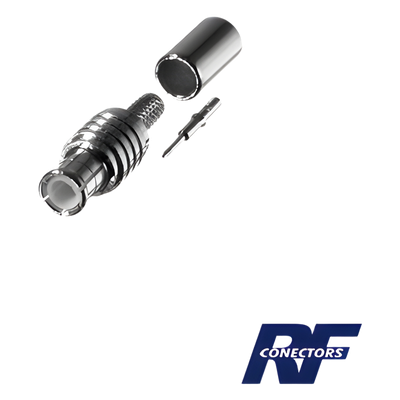 Conector MCX Macho / Anillo Plegable / RG-316/U / Grupo B1 / Bronce Niquelado / Contacto Oro / Aislante Teflón