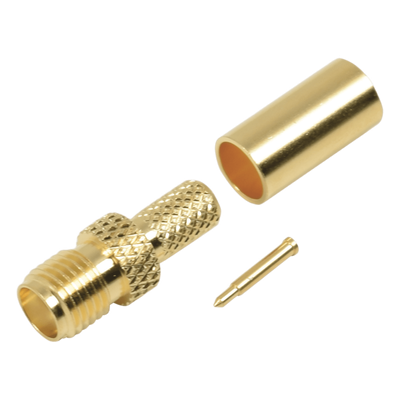Conector Coaxial SMA / Hembra Inverso / Anillo Plegable / Cable RG-58/U / Recubrimiento Oro / Aislante Teflón