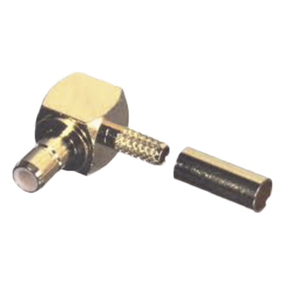 Conector SMB Hembra / Ángulo Recto / Pin Macho / Anillo Plegable / RG-174/U / Oro / Teflón