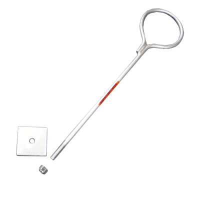 Ancla de Losa o Pared / Varilla 3/4" (19 mm) / Longitud 65 cm / Argolla 12 cm / Galvanizado en Caliente / Torre hasta 60 m (196.9 ft)