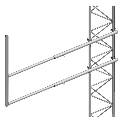 Brazo de Montaje Tipo F / Acero ASTM A36 / Galvanizado en Caliente / 1 m x 1 m (3.3 ft x 3.3 ft) / Compatible con Tramo STZ-35G