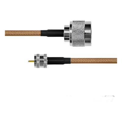 Cable Coaxial RG142/U / 30 cm / N Macho a MINI UHF Macho / 0.98 pies