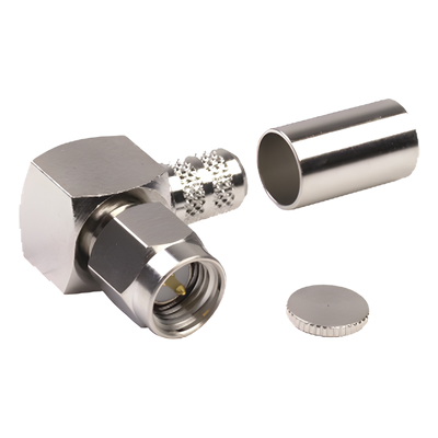 Conector SMA Macho en A/R / Anillo Plegable / RG-8/X, LMR-240, Belden 9258 / Níquel, Oro, Teflón