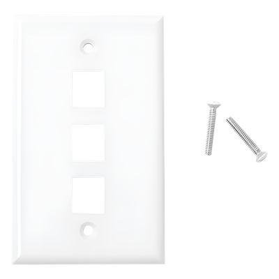 Placa de Pared / 3 Puertos Keystone / Vertical / Termoplástico UL94V-0 / 2.75'x4.52'