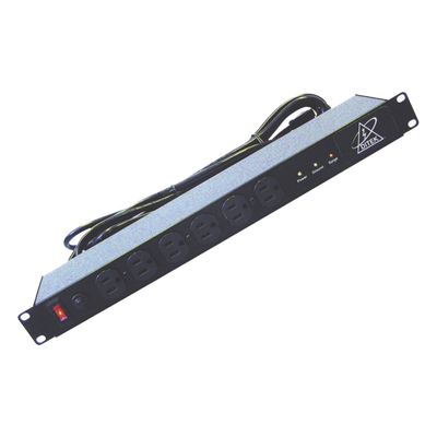 Protector de Rack 1U / 12 Salidas NEMA 5-15P / 120 VCA 15 A / Supresión EMI/RFI / 90 kA / 1.58 x 3.74 x 17.01 in