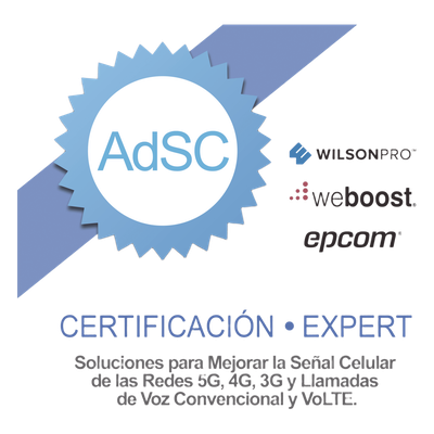 Certificación en Amplificadores de Señal Celular para Mejorar la Cobertura Celular 2G, 3G, 4G, 5G y llamadas VoLTE y convencionales.