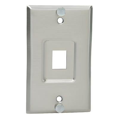 Placa de Pared Vertical / Acero Inoxidable / 1 Puerto Keystone / 2.75 x 4.5 pulg. / RoHS