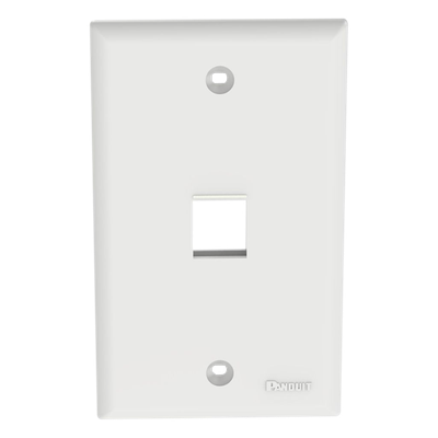 Placa de Pared Vertical / Estilo Plano / 1 Puerto Keystone / ABS / 69.8 x 114.3 mm / 2.75 x 4.5 pulg. / Blanco