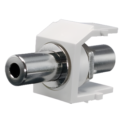 Módulo Acoplador Estéreo / 3.5 mm / Keystone / Paso / Blanco Mate / 100 Ohmios / 1A / 50V