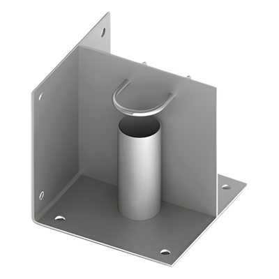 Base de Montaje para Mástil de 2" / Acero Galvanizado / Instalación en Piso o Esquina / Compatible con Mástiles SLM-15