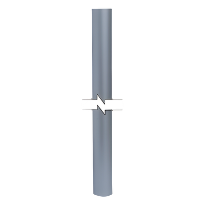 Mástil de aluminio / 2 pulgadas cal. 18 / 3 m (9.84 ft) / Cilíndrico hueco / Resistente a vientos fuertes