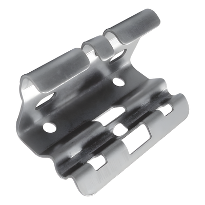 Mini clip automático, para unir tramos de charola, con acabado Electro Zinc