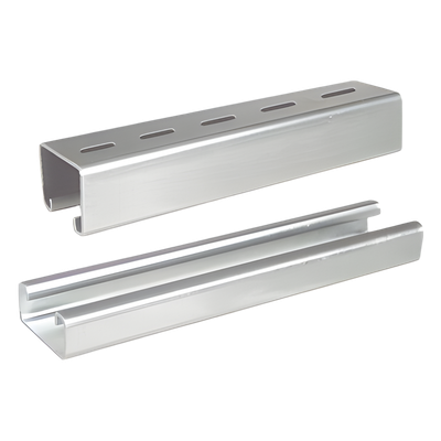 Unicanal Perforado / 4x4 U10 / 3000 mm (9.84 ft) / Acabado ElectroZinc