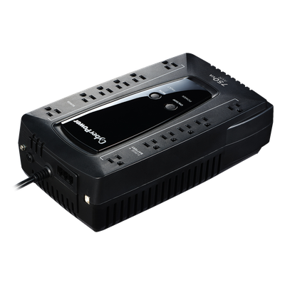 UPS de 750 VA/450 W, Topología Línea Interactiva, Entrada 120 Vca NEMA 5-15P, Tipo Gabinete Compacto, Con 12 Tomas NEMA 5-15R