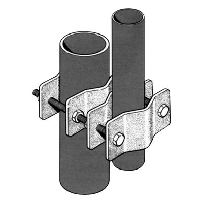 Abrazadera Dual / Mástil 3.81-8.9 cm (1.5-3.5 in) / Acero Galvanizado / Montaje Paralelo