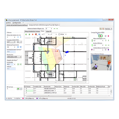 Software de Diseño para Sistema de Video IP / Hasta 16 Cámaras por Proyecto / Modelado 2D y 3D / Calculadoras Integradas