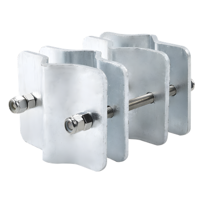 Herraje Adaptador de Mástil / Acero A-36 / Galvanizado en Caliente / Diámetro 3/4" a 2-1/4" / 4 Brackets / Tolerancia ±1 mm