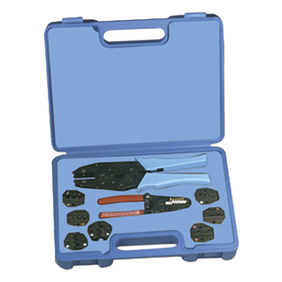 Kit de Herramientas de Crimpado / AWG 10-22 / 7 Dados / Pinzas con Trinquete / Estuche con Espuma