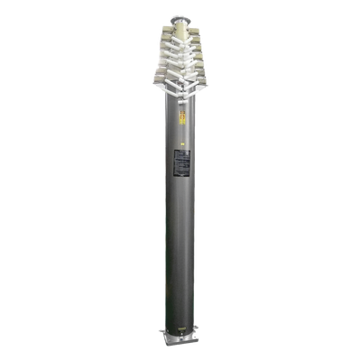 Mástil Telescópico Neumático / 12 m (39.4 ft) / Aluminio 6063 / Carga 15 kg / Viento 80 km/h / IP65