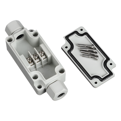 Caja de Conexión Exterior / IP66 / 3 Líneas / Terminales Tipo Herradura / Calibre 12-22 AWG / -40°C a +120°C