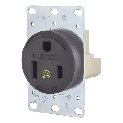 Receptáculo Individual / 50 A / 250 V / 2 Polos 3 Hilos / NEMA 6-50R / Grado Industrial