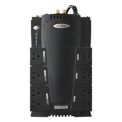 UPS de 685 VA/390 W, Topología Línea Interactiva, Entrada 120 Vca NEMA 5-15P, Tipo Gabinete Compacto, Con 8 Tomas NEMA 5-15R