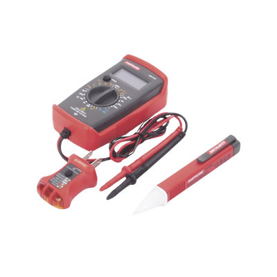 Kit de Prueba Eléctrica / Multímetro Digital / Detector de Tensión sin Contacto / Probador de Fase GFCI / 250 V AC/DC / 50 A
