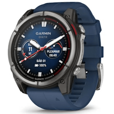 Smartwatch / Pantalla AMOLED 1.4" / GPS Multibanda / Resistencia 10 ATM / Batería 29 Días / Titanio y Zafiro / 32 GB / Monitoreo Salud Avanzado