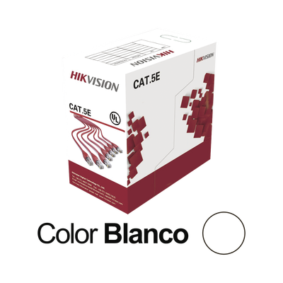Bobina UTP / Cat5E 24 AWG / 305 m (1000 pies) / 100% Cobre / PVC CM / Interior / PoE / 100 MHz