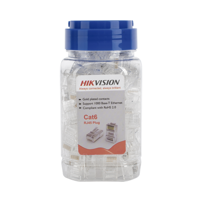 Bote de Conectores RJ45 / Cat 6 / Chapado en Oro 15 μm / UTP / 24 AWG / 100 Piezas / Sin Blindaje / Uso Interior