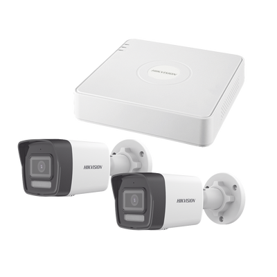 Kit de Videovigilancia IP / 2 Megapixel / NVR 4 Canales con 4 Puertos PoE / 2 Cámaras Bala / ColorVu Lite 20 m (65.6 ft) / IR 30 m (98.4 ft) / AcuSense Lite