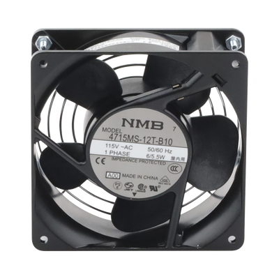 Ventilador Axial Compacto / 4 Pulgadas / 49 CFM / 115 Vca / Acero / Negro / 50,000 Horas / Protección Térmica