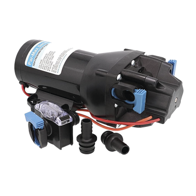 Bomba de presión / Autocebante 1,5 m (4,9 ft) / 24 Vca / 60 PSI (4,1 bar) / 15 LPM (4 GPM) / Diafragmas múltiples / Aluminio fundido HD