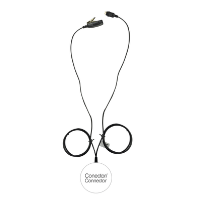 Kit de Vigilancia LOC / 2 Cables / Kevlar Reforzado / PTT Ergonómico / 5 lb Tracción / MOTOTRBO XPR6000/7000, DGP4150/6150/8050/5050