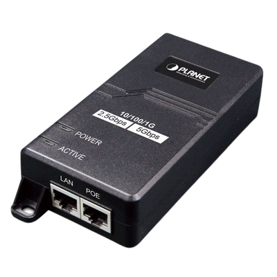 Inyector PoE / 802.3af/at / 30 W / Puertos 10/100/1000Mbps/2.5G/5G / Alcance 100 m (328 ft)