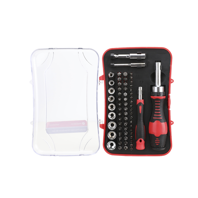 Juego de Herramientas / 65 Piezas / Acero CR-V / Estuche Plástico Compacto / 20 x 13 x 4.5 cm