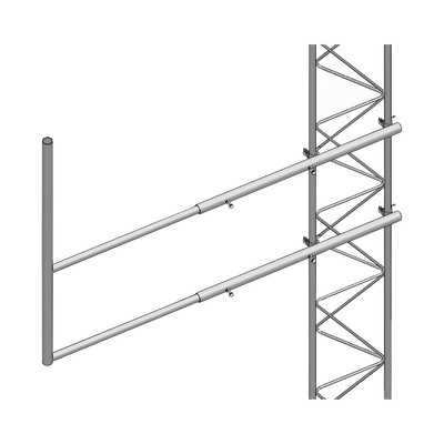 Brazo Tipo F para Torre / Acero ASTM A36 / Galvanizado en Caliente / Extensión 74.5 cm / Brazos Laterales 25.5 cm / Compatible STZ-30G