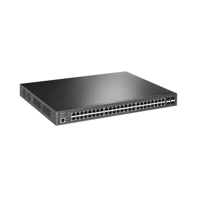 Switch PoE+ L2+ / 48 Puertos Gigabit / 4 SFP 1G / Presupuesto PoE 384W / Rendimiento 104 Gbps / Montaje en Rack