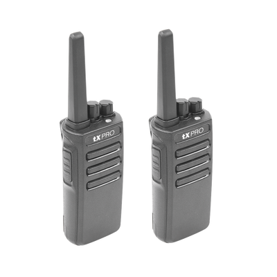 Par de Radios Portátiles Analógicos / UHF 400-470 MHz / 5W / 16 Canales / Scrambler / CTCSS/DCS / VOX y Scan